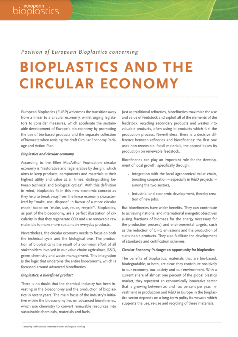 Bioplastics And The Circular Economy – European Bioplastics E.V.